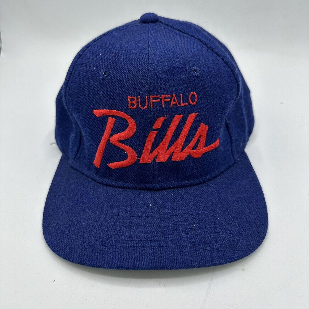 Sports‎ Specialties Buffalo Bills Hat Blue Wool Script Snapback Vtg 90s Unisex
